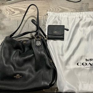Authentic Black Coach bag with wallet